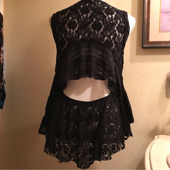 Free People floral lace open back tank - Picture 5 of 6